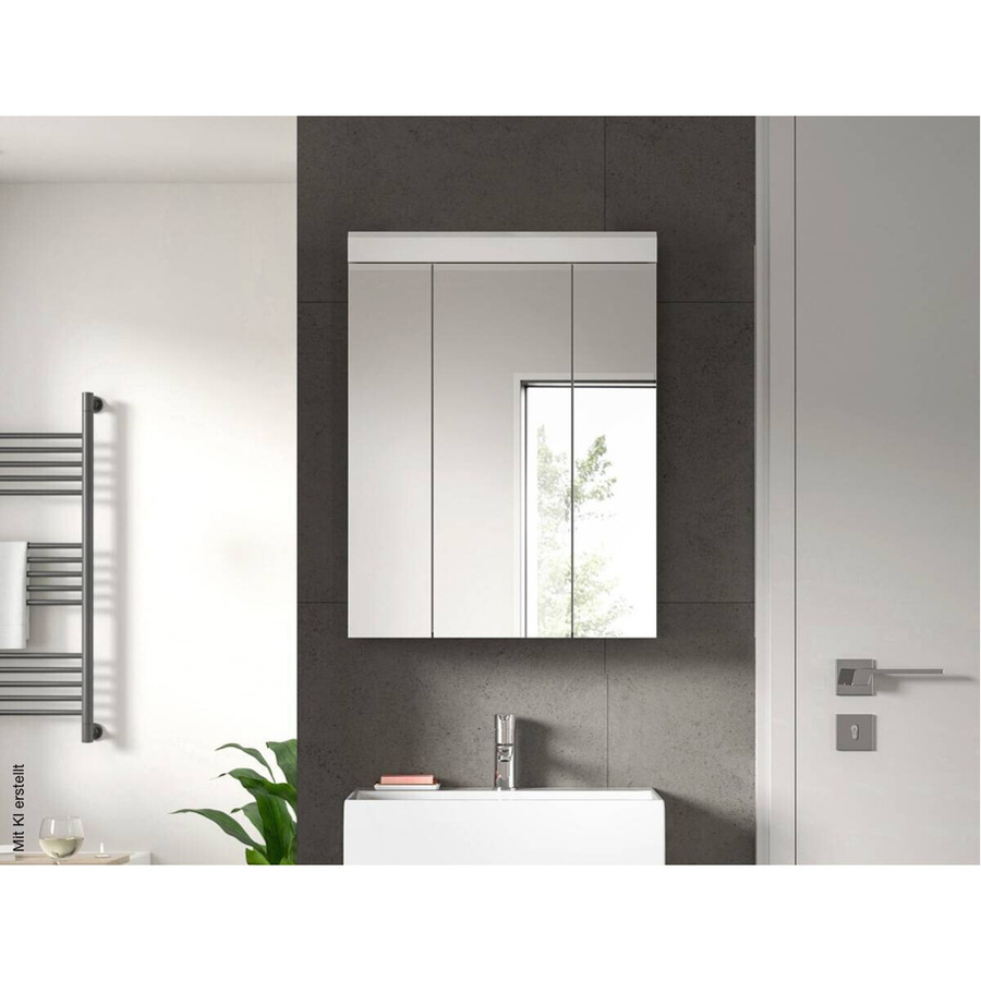 Spiegelschrank Xonox in Weiß Hochglanz für dein Badezimmer, B/H/T: 60 x 79 x 18 cm - Bild 2