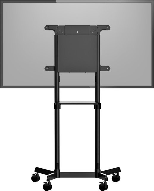 STARTECH.COM Mobiler TV-Wagen in Schwarz als tragbarer rollender TV-Ständer für Bildschirme von 37 bis 70 Zoll mit Regal und Ablagefach sowie Drehen und Neigen - Bild 1