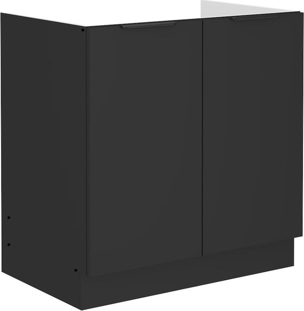 Küchen Spülenunterschrank SIENA Schwarz Matt Breite: 80 cm - Bild 1