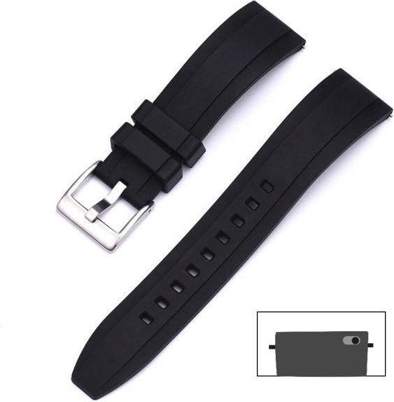 Uhrenarmband FKM-Gummi, Schwarz, Unisex, 22 mm - Bild 1