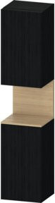 Duravit Hochschrank Qatego mit 2 Glastüren und LED-Beleuchtung, Schwarz, B: 40 cm, T: 36 cm, H: 176 cm - Bild 1