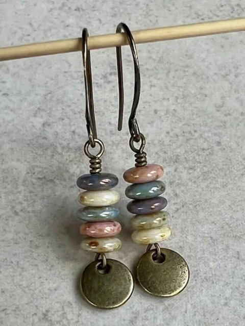 yuyongzhi Ohrringe, Messing, Bronze, Perle, Damen, Vintage - Bild 1