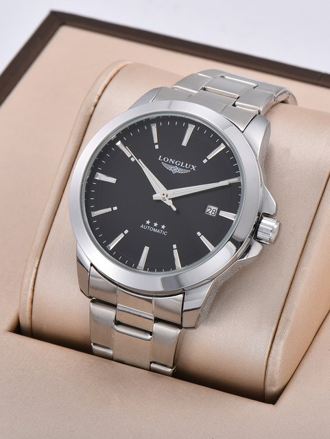 LONGLUX Armbanduhr Automatik, Edelstahl, Weiß, Herren - Bild 1