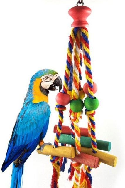 DCPET Vogelzubehör Holz Kauspielzeug, Seil, Papageienspielzeug - Bild 1