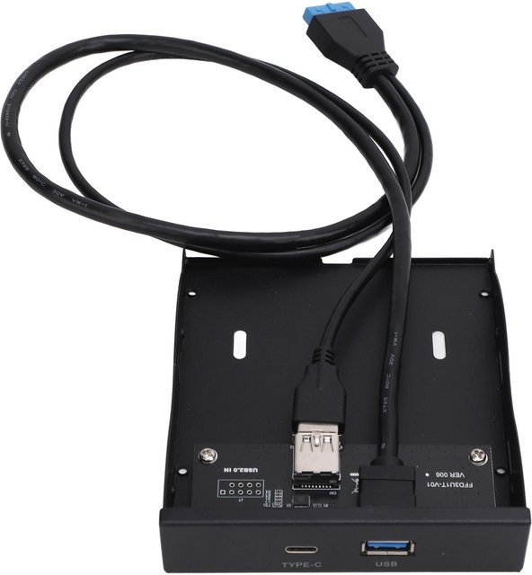mfySpace USB 3.2 Gen1 Frontpanel-Hub mit USB-C und USB 3.0 Buchsen in Schwarz - Bild 1