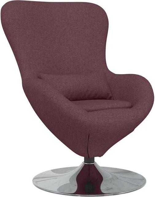 vidaXL Eiersessel Lila mit Stoffbezug und Metallgestell, B/T/H: 63 x 73 x 90 cm - Bild 1