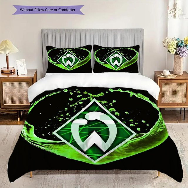 Manus Home SV Werder Bremen Bettwäsche Set mit Bettbezug und 2 Kissenbezügen, Schwarz, B/H: 260 x 240 cm - Bild 1
