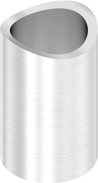 FeNau Distanzhülse aus Edelstahl V2A in Silber, Länge: 30 mm, für Rohr Ø 42,4 mm, einseitig ausgefräst - Bild 1