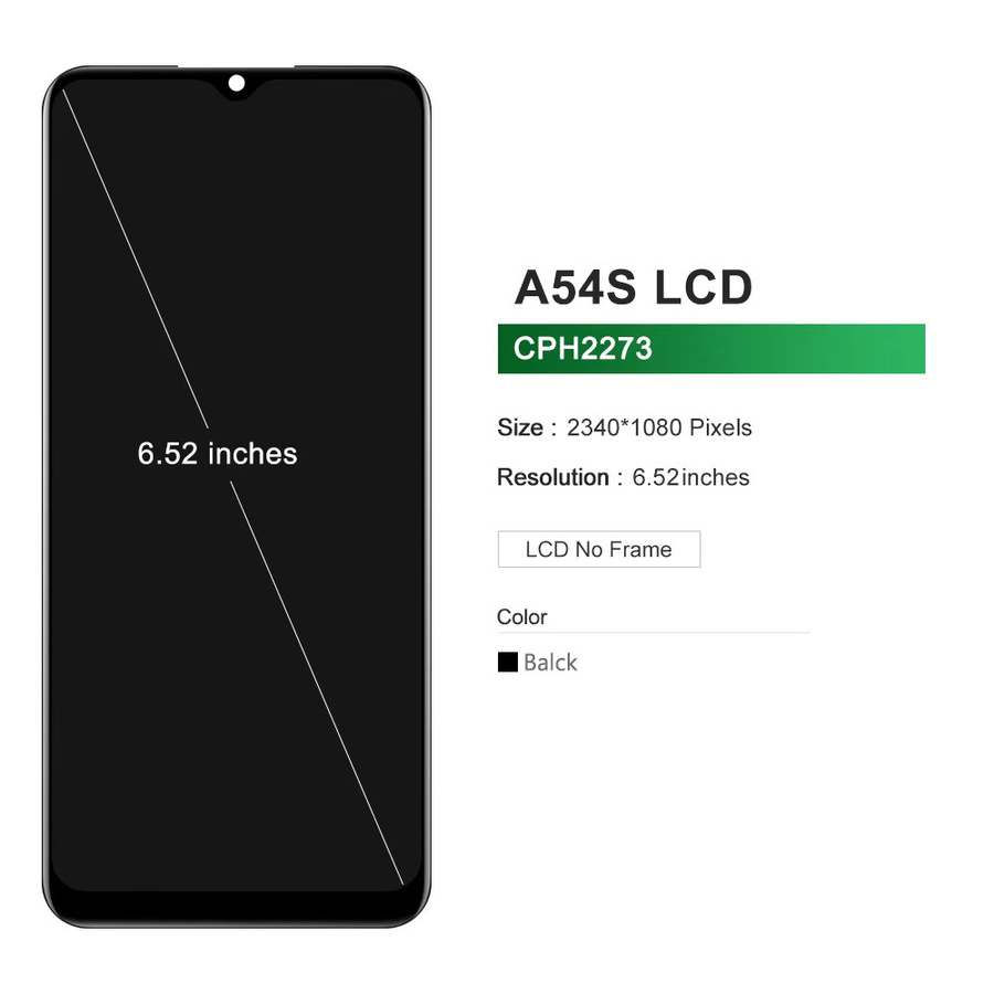 Oppo A54s LCD-Display Ersatz mit Rahmen und Digitizer Baugruppe 6,52 Zoll in Schwarz CPH2273 - Bild 2