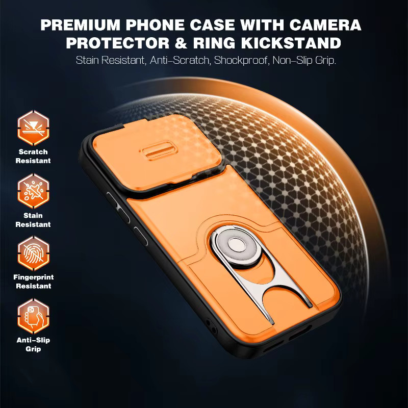 Robuste Hybrid Schiebe-Kameraschutzhülle für Xiaomi 14T 15T Pro 15 Ultra und Mi 17 Pro Max in Pink und Orange - Bild 6