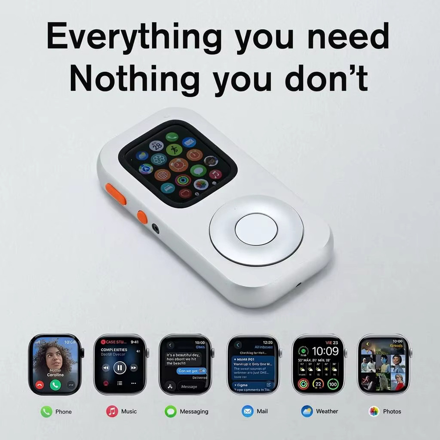 RePod Aluminium-Gehäuse für Apple Watch Series S10/S11 in Silber – CNC-Metall-Schutzabdeckung für Retro-Musikplayer-Funktion - Bild 3