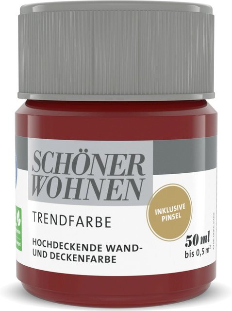 Schöner Wohnen Trendfarbe Tester Amarena matt Rot 50 ml - Bild 1
