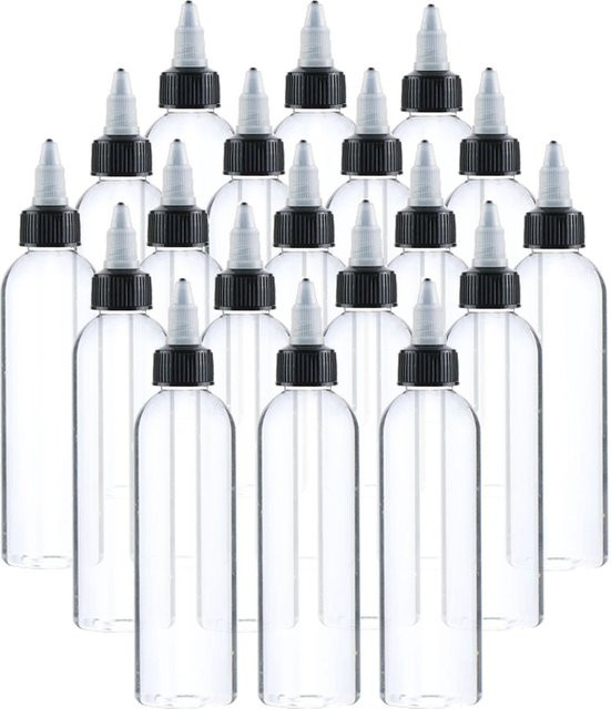 SZCJMYKJ Set aus 5 PET Tropfflaschen für Saft oder Tattoos mit Schraubverschluss, transparent, Füllmengen: 30 ml, 60 ml, 100 ml, 120 ml, 150 ml - Bild 1