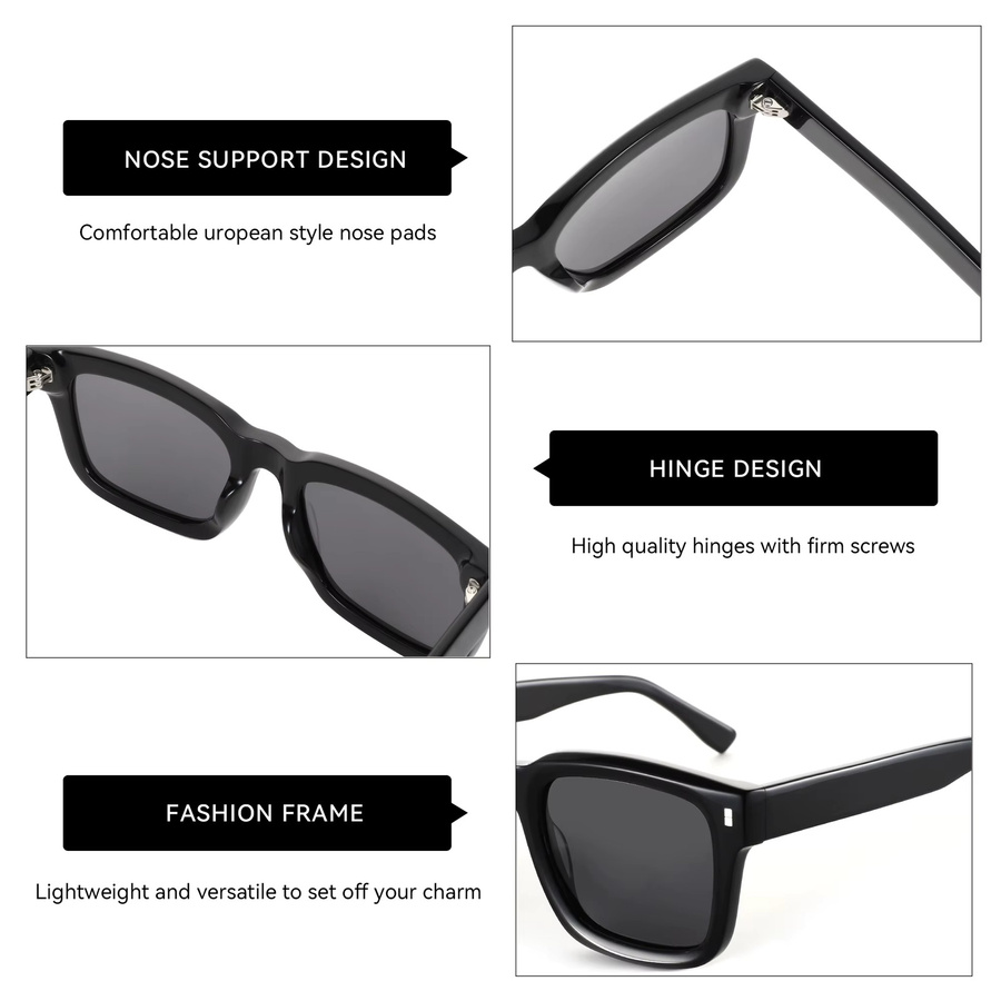 ZENOTTIC ZS6240 Sonnenbrille, quadratisch, Acetat, Vollrand, polarisiert - Bild 3