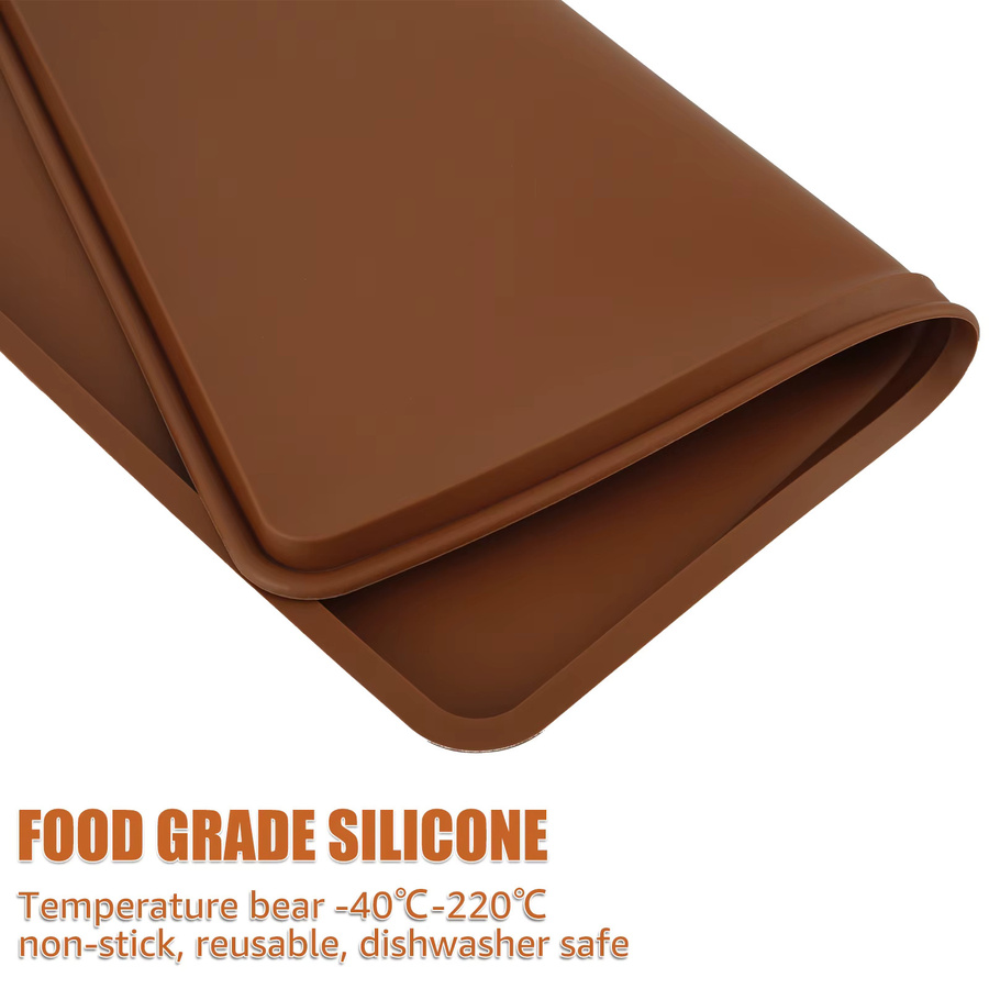 Willstar Silikon Backmatten Set, antihaftbeschichtete Backbleche für Obst, Kuchen und Brot, Braun - Bild 3