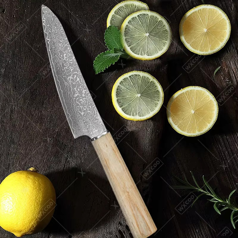 WXCOO Damaszener Stahlmesser aus VG10 Kernstahl mit Holzgriff als Allzweckmesser für Obst, Gemüse und Fleisch - Bild 4