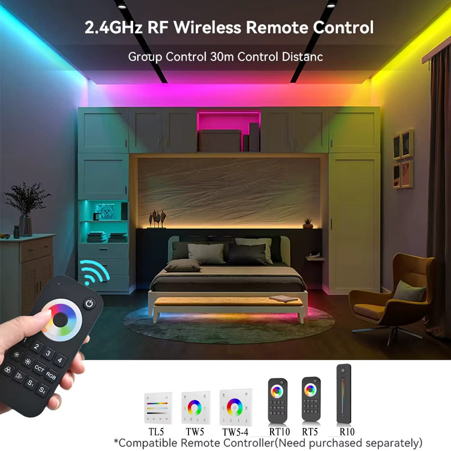 CENFAYA Casambi Bluetooth LED-Streifen-Controller CB5 für RGBCCT mit 4 Zonen und 2,4G Fernbedienung, DC12V 24V Dimmer mit Smart APP-Steuerung - Bild 2
