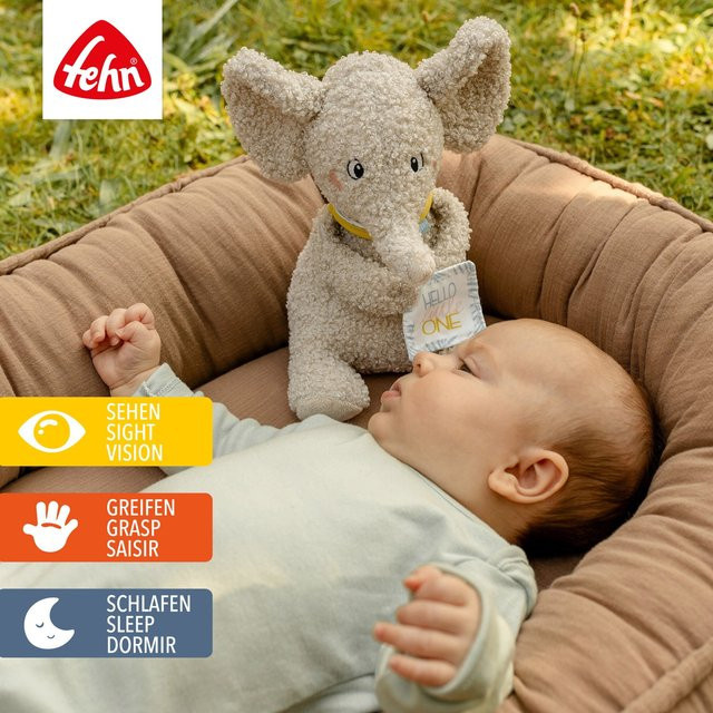 Fehn Hello little One Elefant Erik, Kuscheltier, Grau, ab 0 Jahre - Bild 1