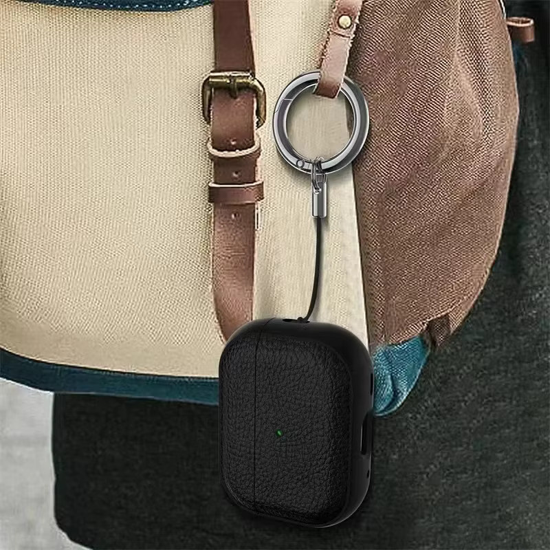 Stoßfeste TPU Schutzhülle für Apple AirPods 1, 2, 3, 4 und Pro 1. & 2. Generation inklusive Schlüsselanhänger in Schwarz und Grün - Bild 3