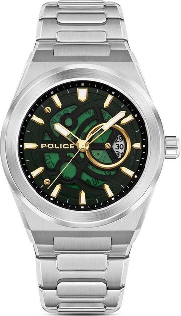 Police Herrenuhr, Quarz, Edelstahl, 45 mm, Schwarz, 5 ATM - Bild 1