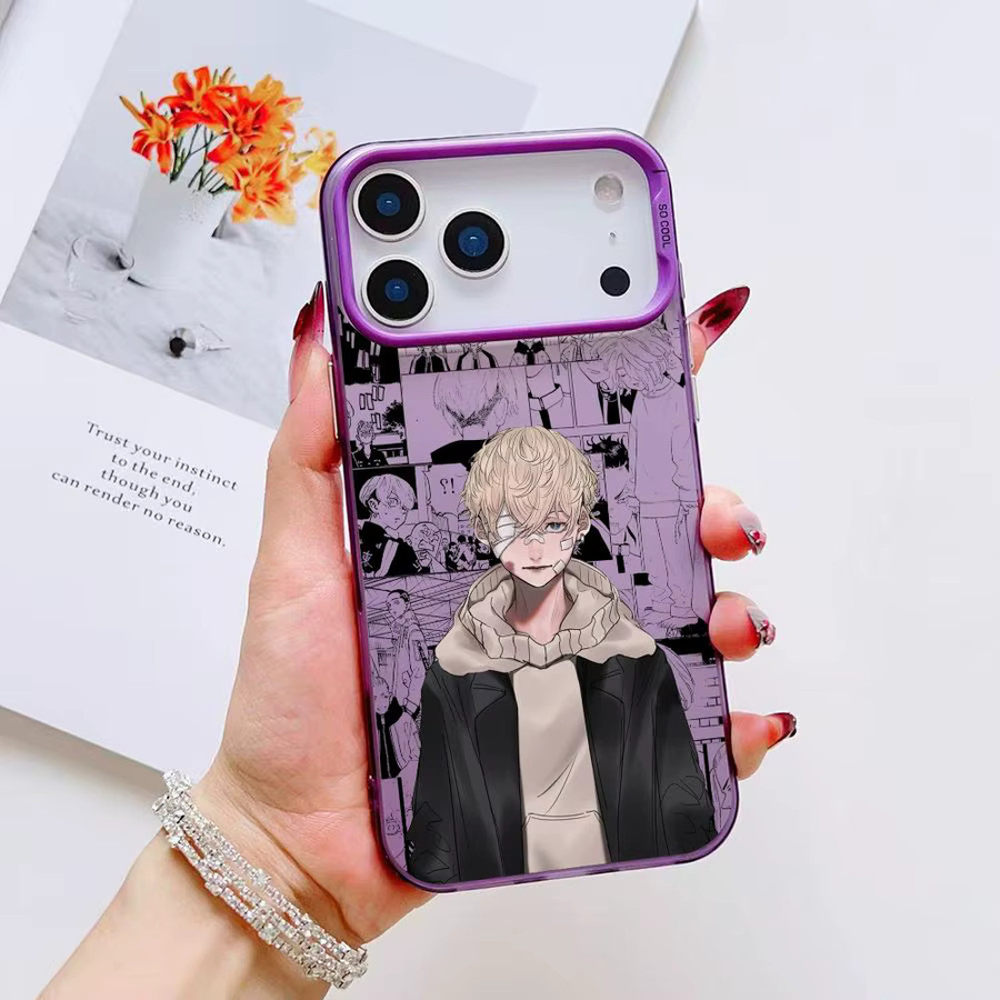 Anime C-Chifuyu Matsuno Handyhülle für iPhone 11 bis 17 Pro Max, Mehrfarbig, Matt Laser Metallic Aurora Design - Bild 3
