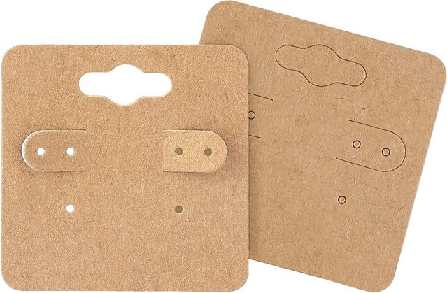 50 Stück Ohrring-Display-Halter aus Kraftpapier in Braun mit 6 Löchern für Schmuckanhänger zum Basteln und für den Einzelhandel - Bild 1