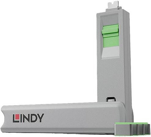 Lindy USB-C Port Schloss 4er Set in Grün inklusive Schlüssel - Bild 1