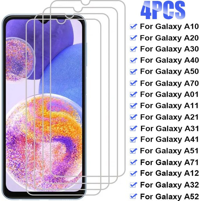 Samsung Displayschutzfolie aus gehärtetem Glas in Transparent für Galaxy A01 A10 A11 A12 A20 A21S A30S A31 A32 A40 A41 A50 A51 A52 A70 A71 - Bild 1