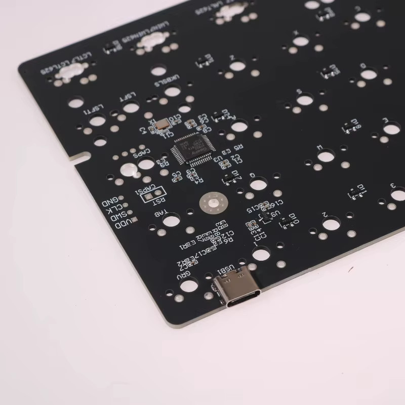 MiFuny GH60 Wooting60 PCB Wired Single-Mode Hot-Swap RGB VIA 8K Rücklaufrate DIY Hands-on-Set für Gamer in Schwarz - Bild 4