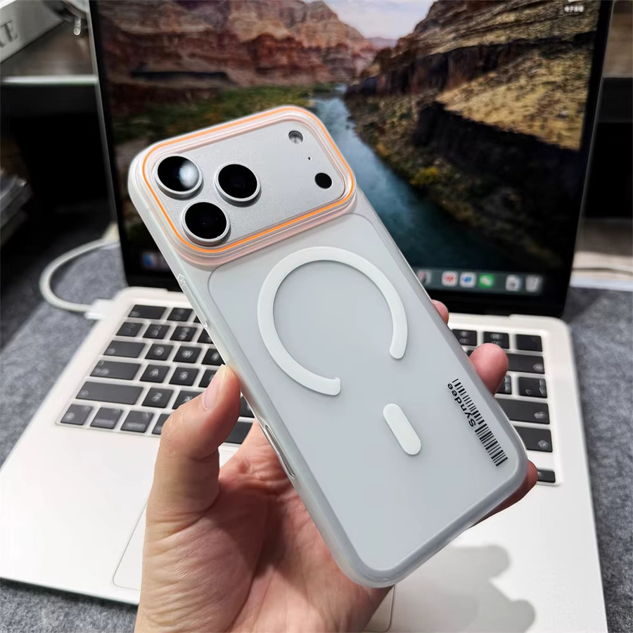 YUEDESHENG Magnetische Slim Hard Case für iPhone 17 Pro Max 16 15 14 13 12 Plus MagSafe kompatibel, Matte durchscheinende Frosted Cover Shell in Weiß und Transparent - Bild 2
