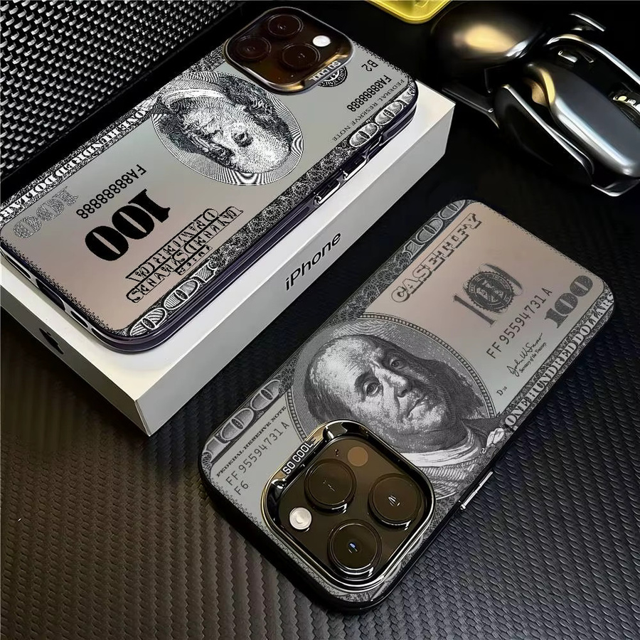 Potdemiel Handyhülle im USD Dollar Design für iPhone 11 bis iPhone 16 Pro Max, matte stoßfeste Anti-Fall Schutzhülle, multicolour - Bild 1