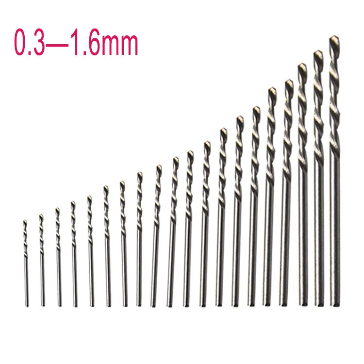 NEWONE Mini HSS Micro Spiralbohrer Set aus Hochgeschwindigkeitsstahl in Silber, 20 Stück, Durchmesser: 0,3 mm bis 1,6 mm - Bild 3