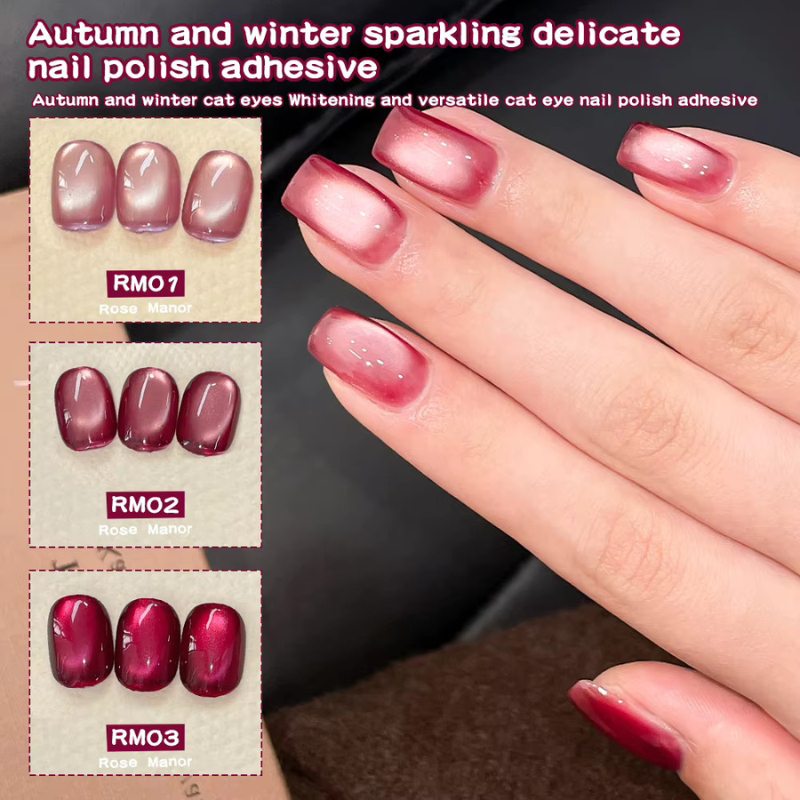 Rose Manor Cat Eye Nagelgel, Rose Red, 5 ml - Bild 3