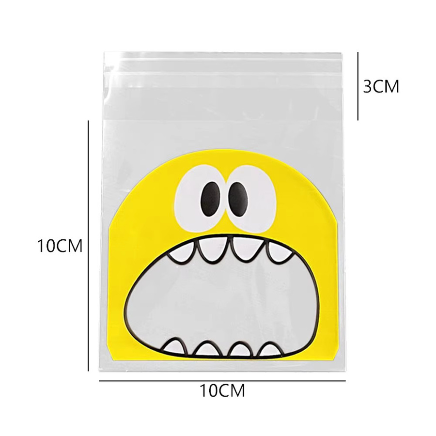 100 Stück Cartoon Monster Kunststoffbeutel in Grün für DIY Verpackungen von Süßigkeiten, Cookies und Schmuck - Bild 2