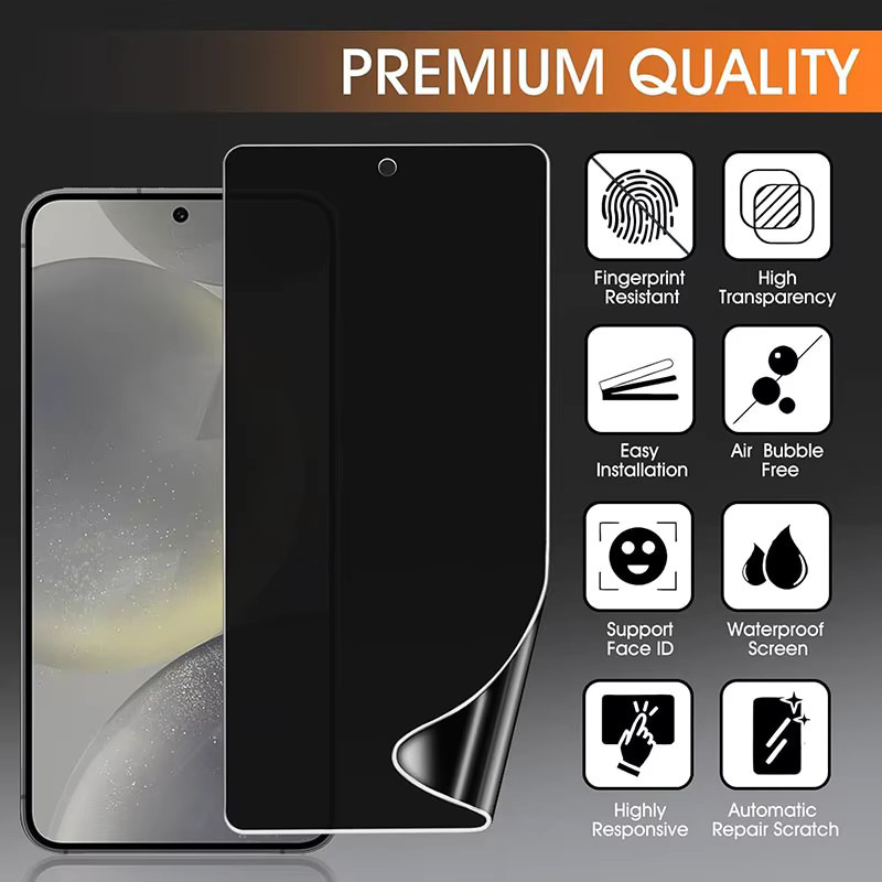 3er Pack Privatsphäre Hydrogel Displayschutzfolie für Samsung Galaxy S25 Plus und S25 Ultra mit Fingerabdruck-Entriegelung - Bild 5