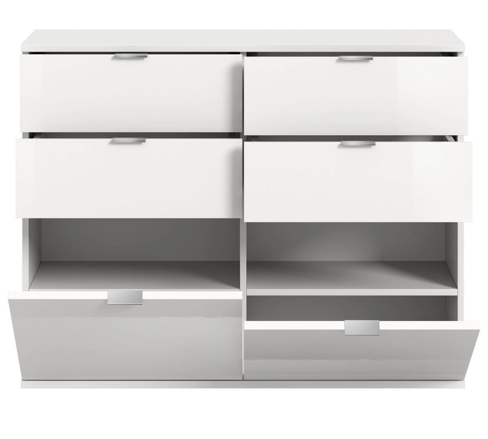 Inn.Furn Kommode SystemX in Weiß Hochglanz, Breite: 110 cm - Bild 3