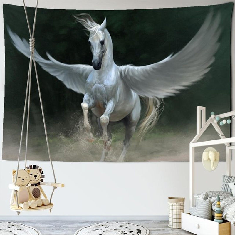 Binchi Outdoor Equipment Wandtapet mit Fantasy Pegasus Motiv, mehrfarbig, Bohemian Stil, B: 95 cm, H: 70 cm - Bild 1