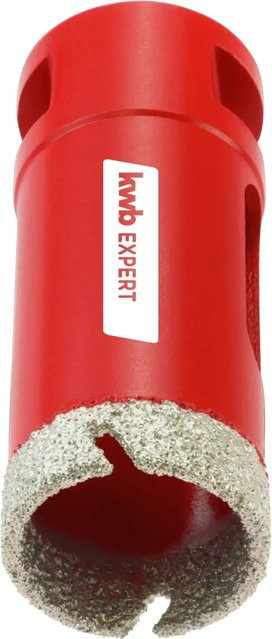 kwb Diamond Fliesenbohrer für Winkelschleifer M14, Durchmesser: 30 mm, Länge: 75 mm, Farbe: Rot - Bild 1