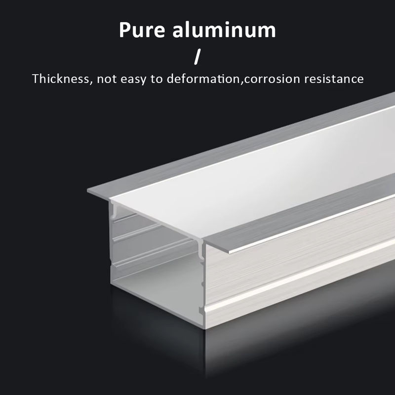 MJJC LED-Profil Aluminium-Profilkanal mit PC-Abdeckung in Silbrig-Schwarz, 50 cm Länge für lineare Beleuchtung und Möbeldekor - Bild 6