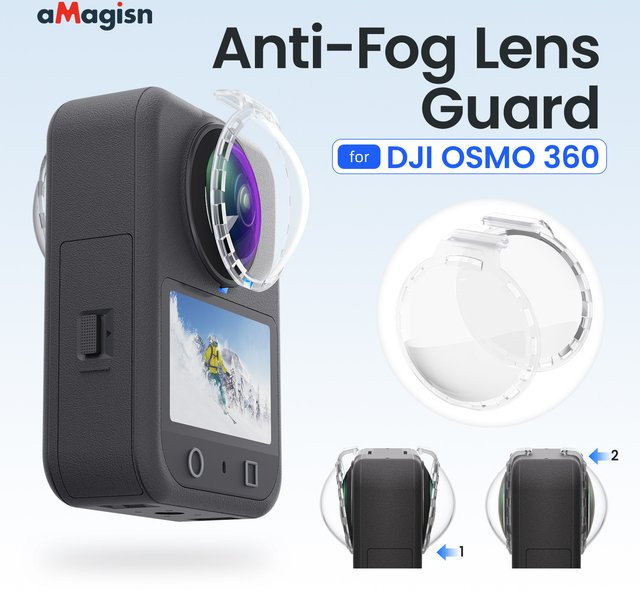 aMagisn Transparenter Objektivschutz für DJI Osmo 360 Kamera, beschlagfrei und ohne dunkle Kanten - Bild 1