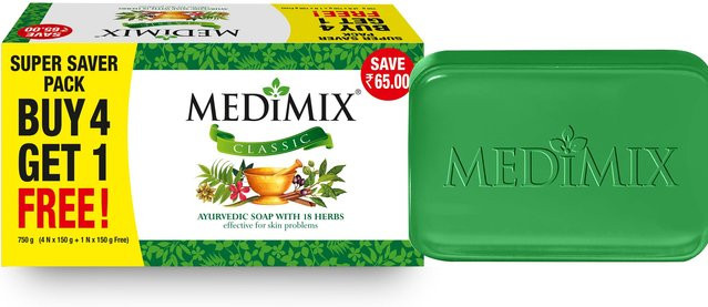 Medimix Classic Ayurvedische Seife, 150g, 5er Packung, mit Kokosöl - Bild 1