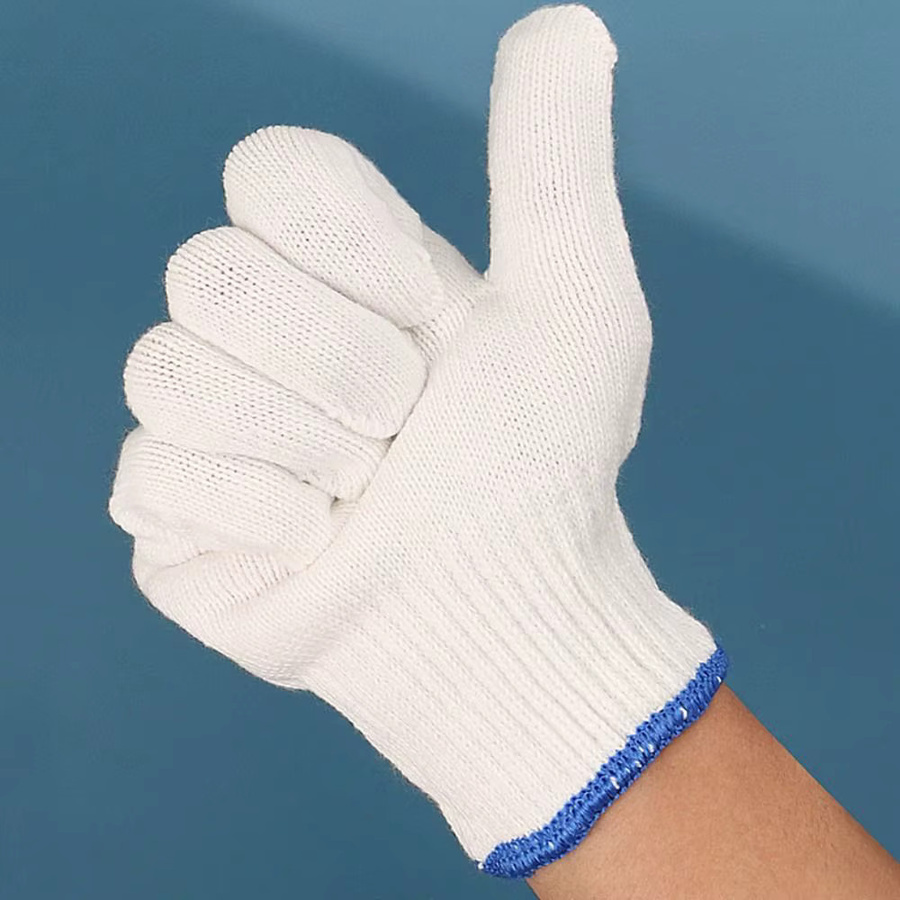Hochtemperaturbeständige Ofenhandschuhe zum Stricken für BBQ und Küche, Farbe: Weiß - Bild 3