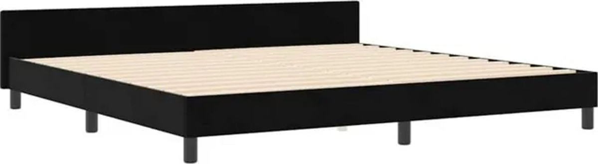 Modernes Polsterbett mit Kopfteil von Vidaxl in Schwarz aus Samt, B/T: 200 x 200 cm - Bild 1