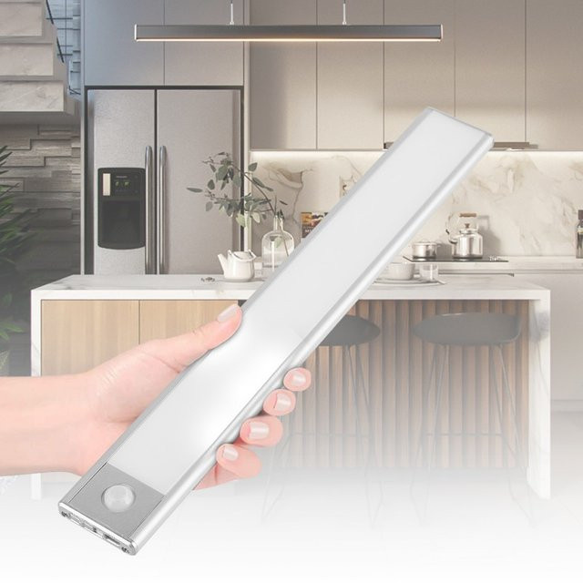 LANGYUE Küchen-LED-Lampe mit Bewegungssensor und Dimmer, USB-aufladbare Schrankbeleuchtung in Weiß, Warmweiß - Bild 1