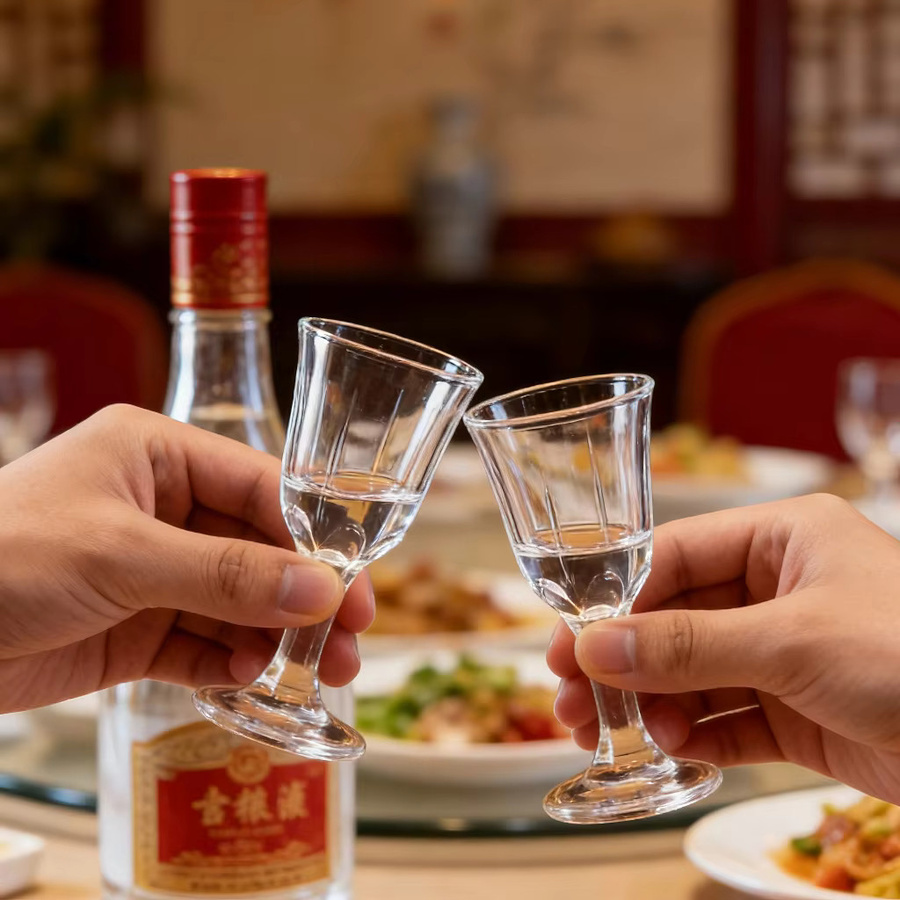 HeY LiLac Shot Glass Lotus Moutai Baijiu-Becher aus Glas, Lila/Transparent, 10 ml - Bild 2