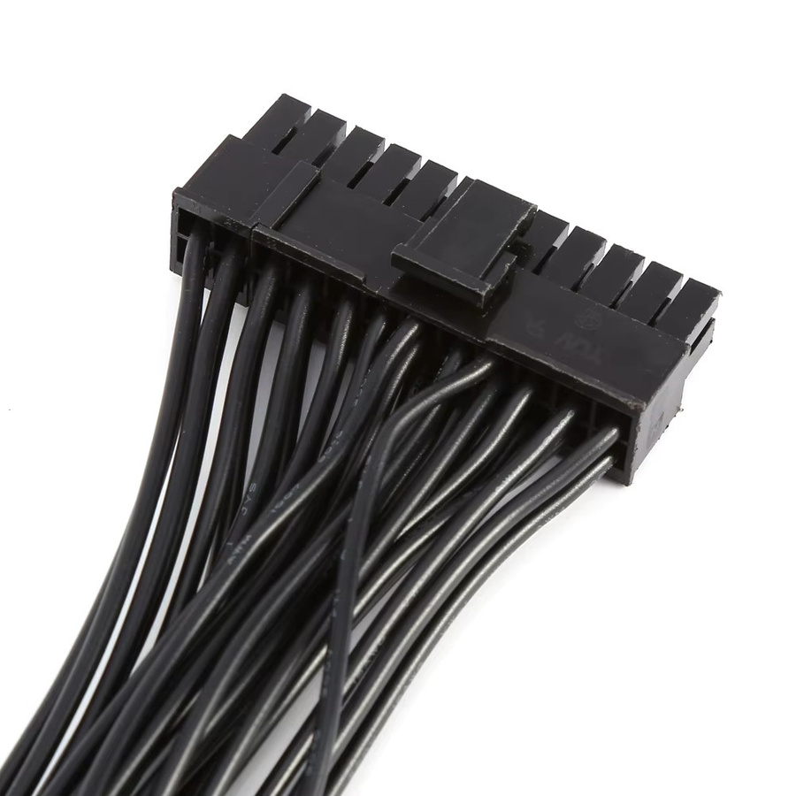 Aramox Dual-Netzteil-Adapter mit synchronem Startkabel, 24-polig, Schwarz, Länge: 30 cm - Bild 4