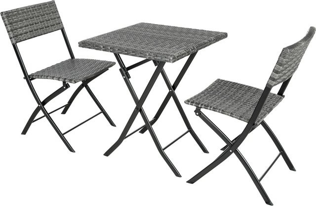 tectake Rattanset Trevi für 2 Personen aus Polyrattan in Grau - Bild 2