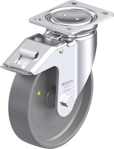 Blickle LUH-PO 200G-FI-ELS Stahlblech-Lenkrolle in Grau mit 200 mm Rad-Durchmesser und 600 kg Tragfähigkeit - Bild 1