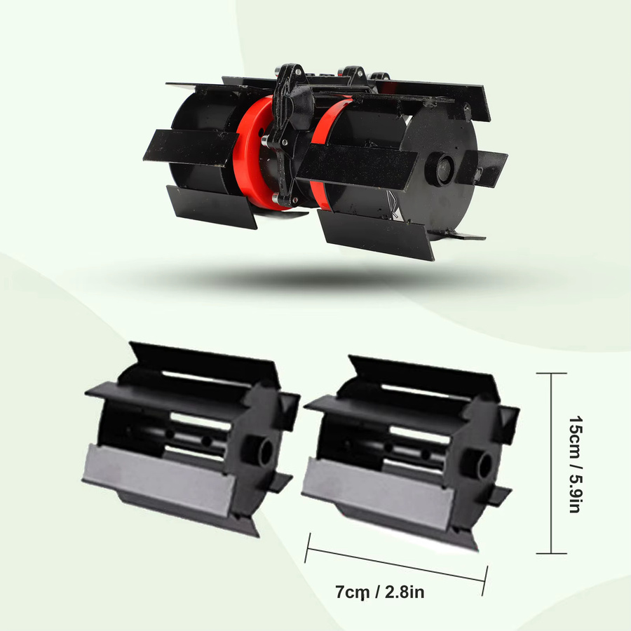 Gartenfräsen-Zubehör 9 Zähne Rasentrimmer Rad für Tiefpflügen und Jäten mit 26 mm und 28 mm Durchmesser - Bild 3