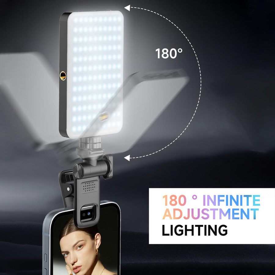 TOMTOP JMS RGBWW LED Video Licht mit 10 Beleuchtungseffekten, dimmbar, 2500K-9000K, Schwarz - Bild 6